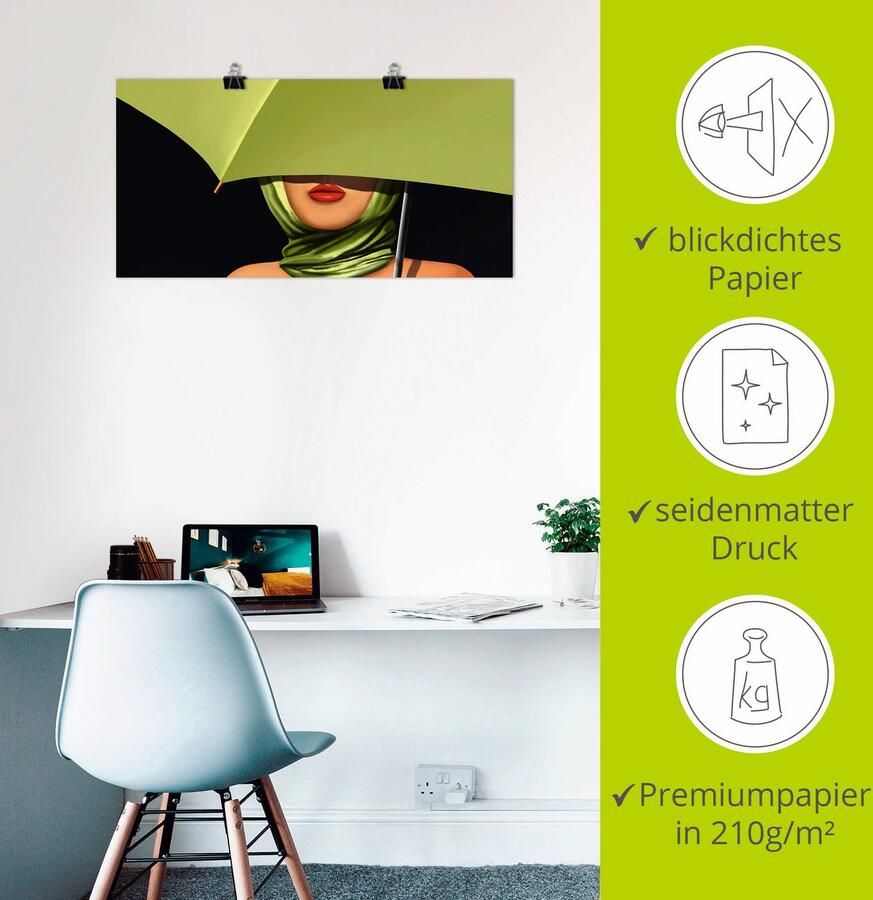 Artland Artprint Rode lippen als artprint op linnen poster muursticker in verschillende maten - Foto 2