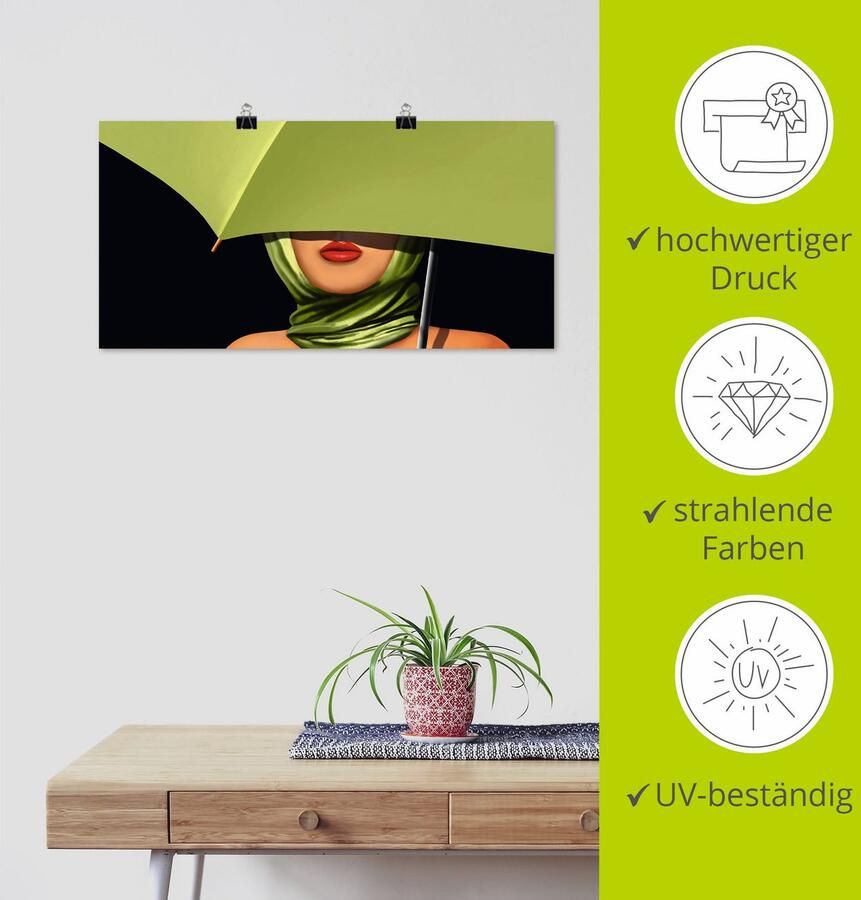 Artland Artprint Rode lippen als artprint op linnen poster muursticker in verschillende maten - Foto 3