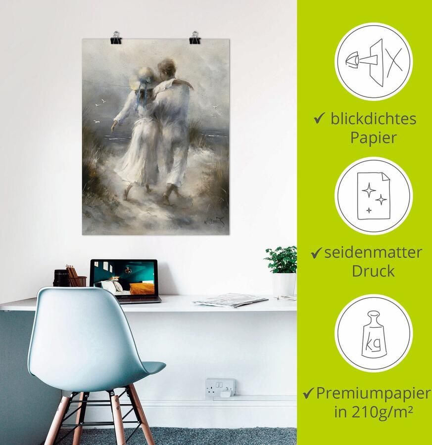 Artland Artprint Romantiek als artprint op linnen poster muursticker in verschillende maten - Foto 3