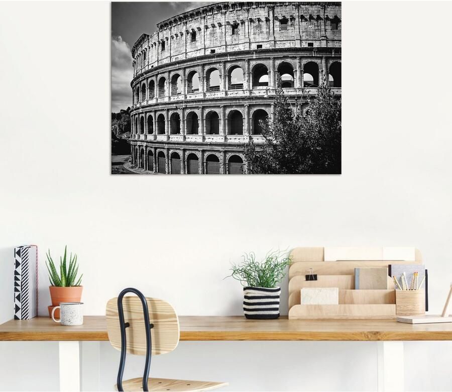 Artland Artprint Rome Colosseum monochroom als artprint van aluminium artprint voor buiten poster in diverse formaten - Foto 6