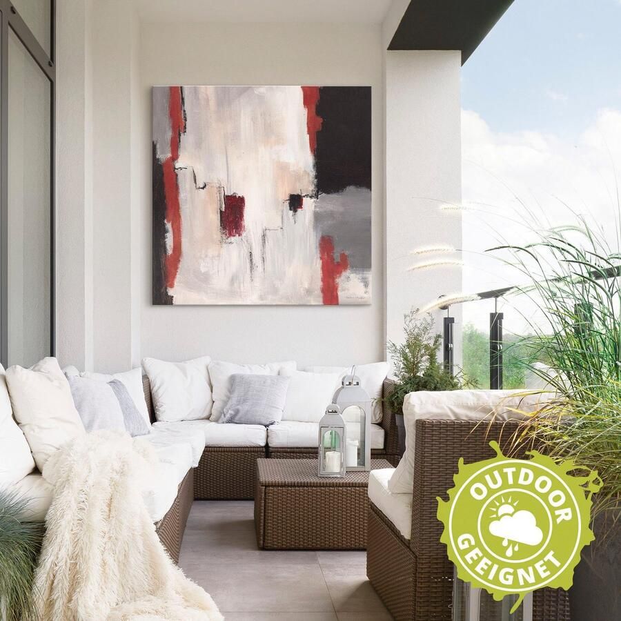 Artland Artprint Rood bij grijs I abstract als artprint van aluminium artprint voor buiten artprint op linnen poster in verschillende maten. maten - Foto 2