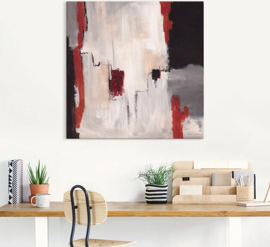 Artland Artprint Rood bij grijs I abstract als artprint van aluminium artprint voor buiten artprint op linnen poster in verschillende maten. maten - Foto 4