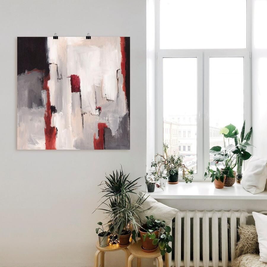 Artland Artprint Rood bij grijs II als artprint op linnen poster in verschillende formaten maten - Foto 3