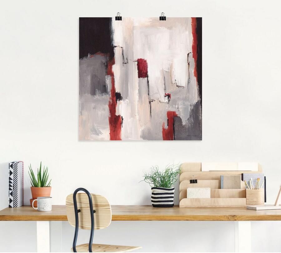 Artland Artprint Rood bij grijs II als artprint op linnen poster in verschillende formaten maten - Foto 6