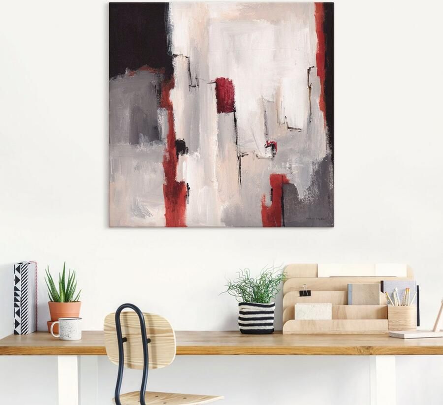Artland Artprint Rood bij grijs II als artprint op linnen poster in verschillende formaten maten - Foto 5