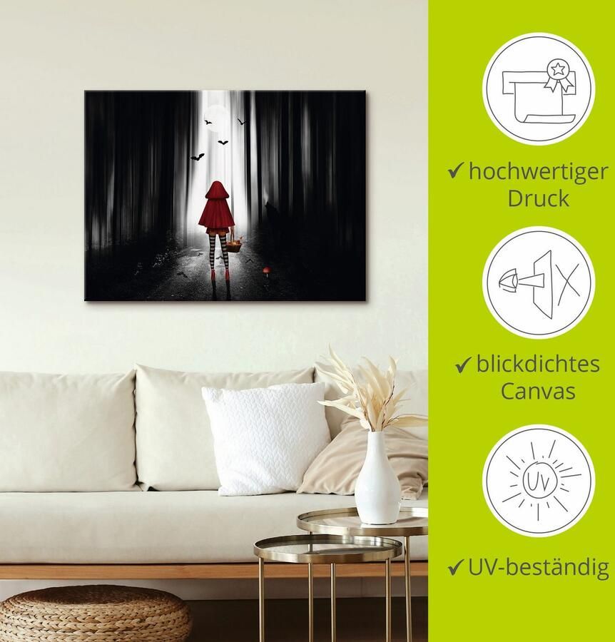 Artland Artprint op linnen Roodkapje op highheels - Foto 3