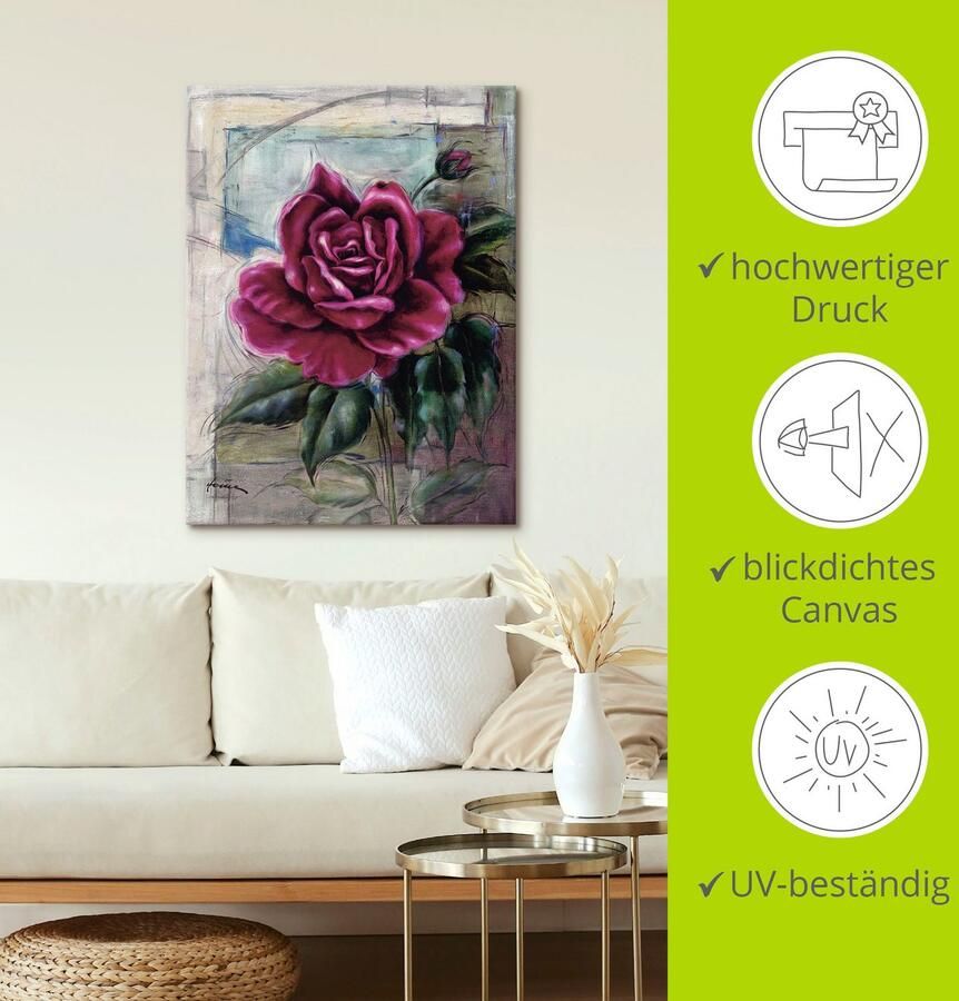 Artland Artprint op linnen Roos II - Foto 4