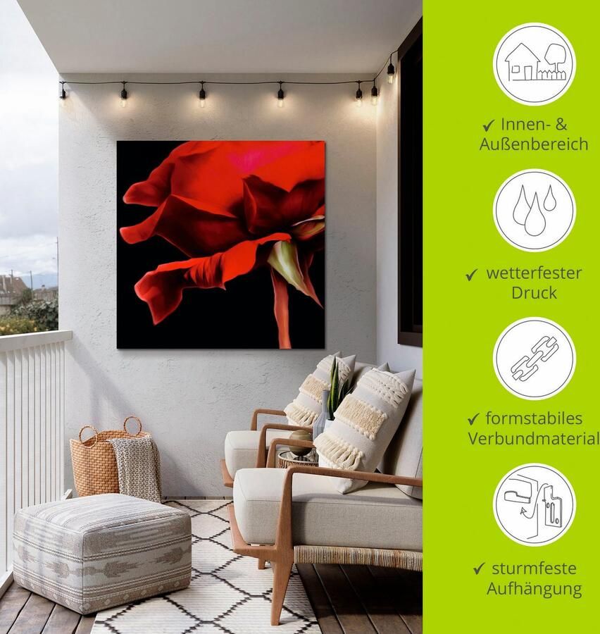 Artland Artprint Rosé als artprint van aluminium artprint voor buiten muursticker in diverse maten - Foto 3