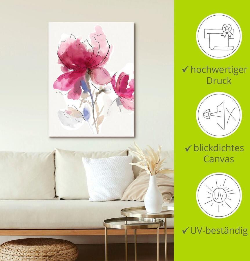 Artland Artprint Rosy Blossom I als artprint van aluminium artprint op linnen muursticker of poster in verschillende maten - Foto 4