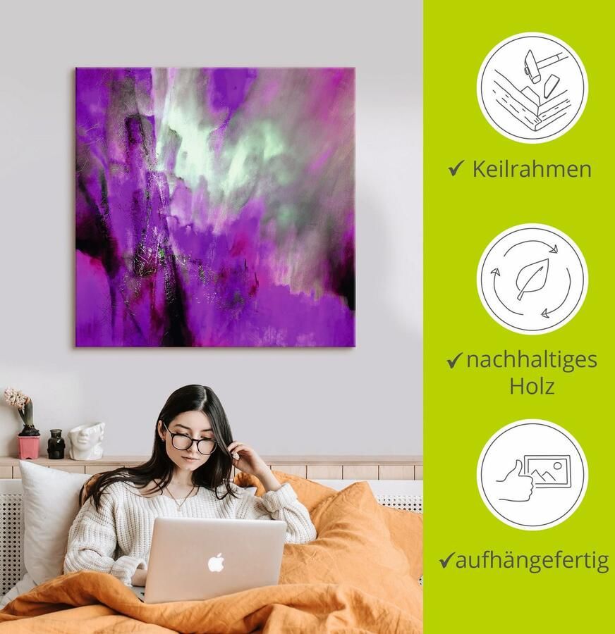 Artland Artprint Roze licht als artprint van aluminium artprint voor buiten artprint op linnen poster in verschillende maten. maten