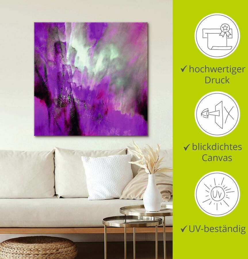 Artland Artprint Roze licht als artprint van aluminium artprint voor buiten artprint op linnen poster in verschillende maten. maten - Foto 2