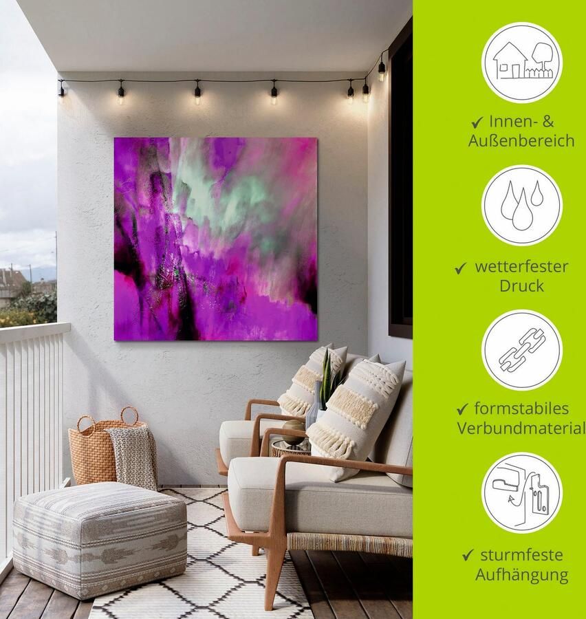 Artland Artprint Roze licht als artprint van aluminium artprint voor buiten artprint op linnen poster in verschillende maten. maten - Foto 3