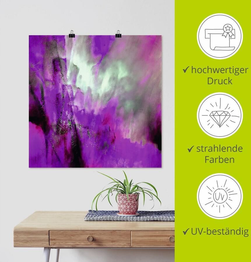 Artland Artprint Roze licht als artprint van aluminium artprint voor buiten artprint op linnen poster in verschillende maten. maten - Foto 3