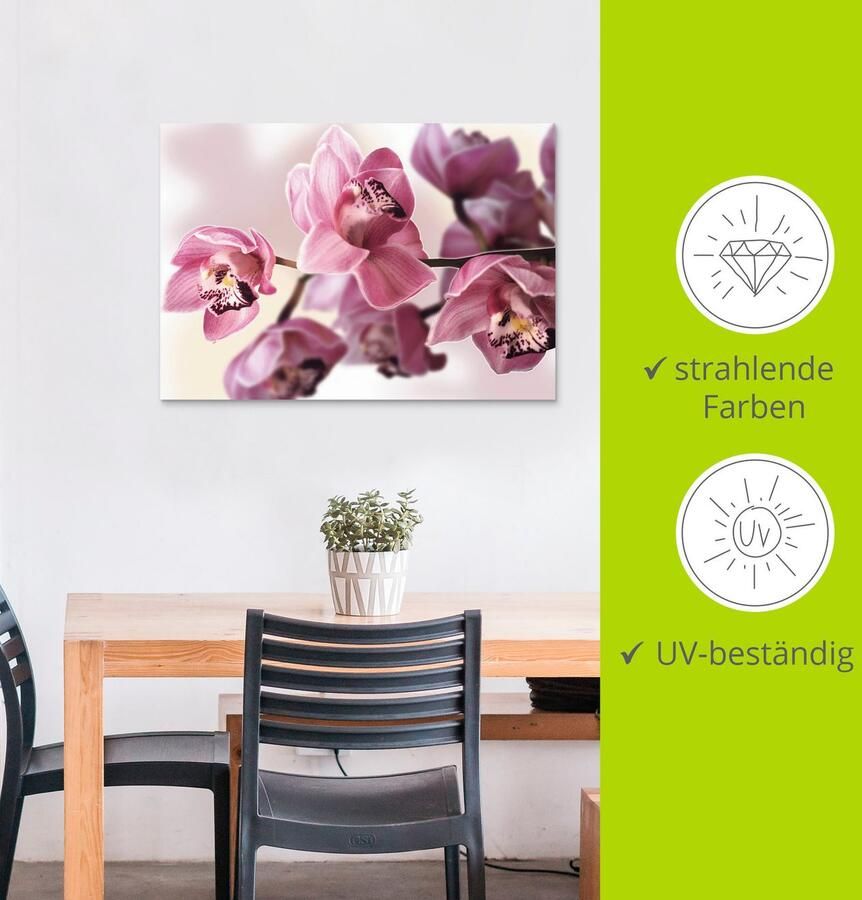 Artland Artprint Roze orchidee als artprint van aluminium artprint voor buiten artprint op linnen poster muursticker - Foto 4
