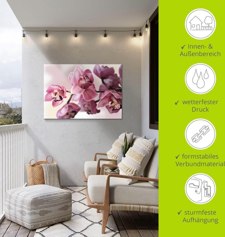 Artland Artprint Roze orchidee als artprint van aluminium artprint voor buiten artprint op linnen poster muursticker - Foto 6