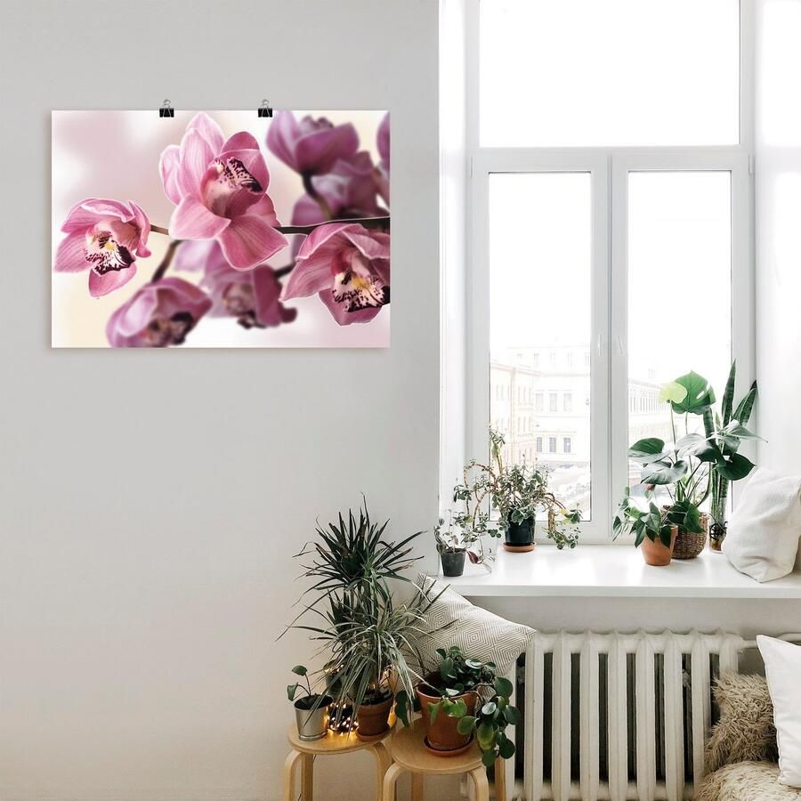 Artland Artprint Roze orchidee als artprint van aluminium artprint voor buiten artprint op linnen poster muursticker - Foto 2