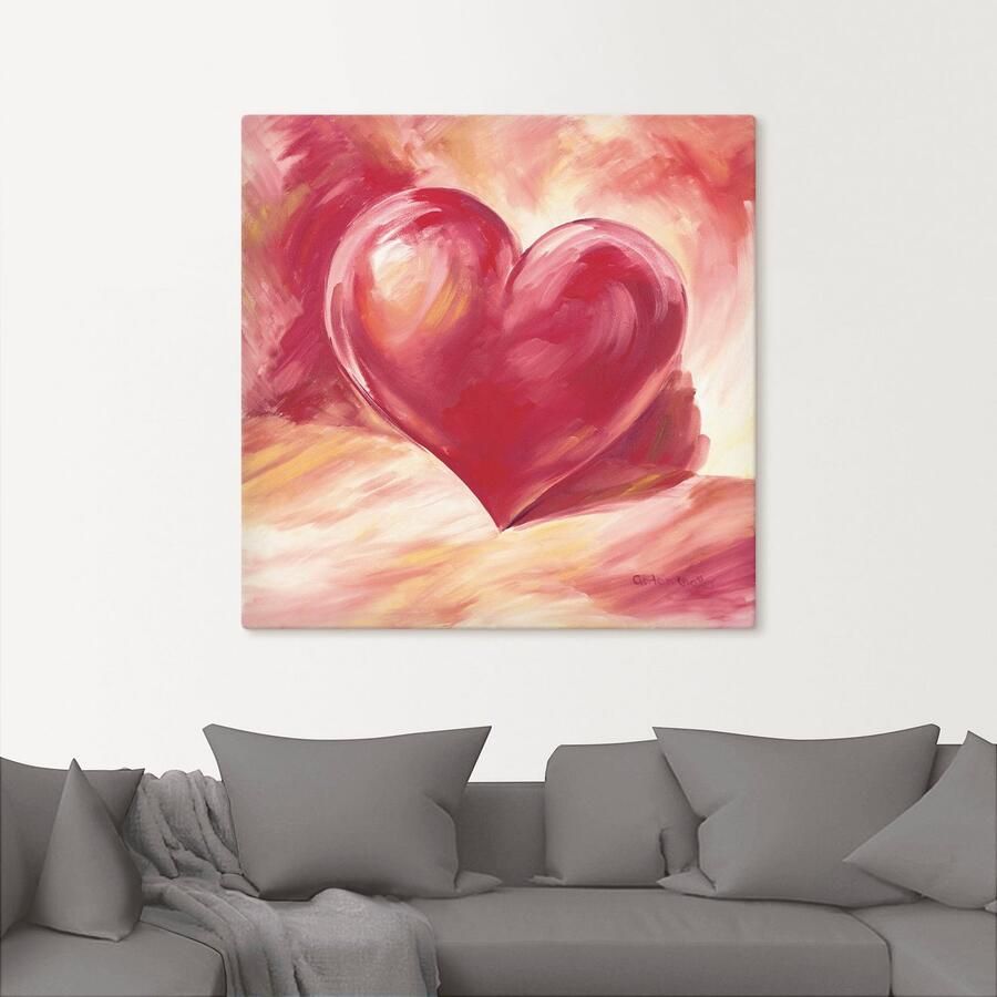 Artland Artprint Roze rood hart als artprint van aluminium artprint voor buiten artprint op linnen poster muursticker - Foto 2
