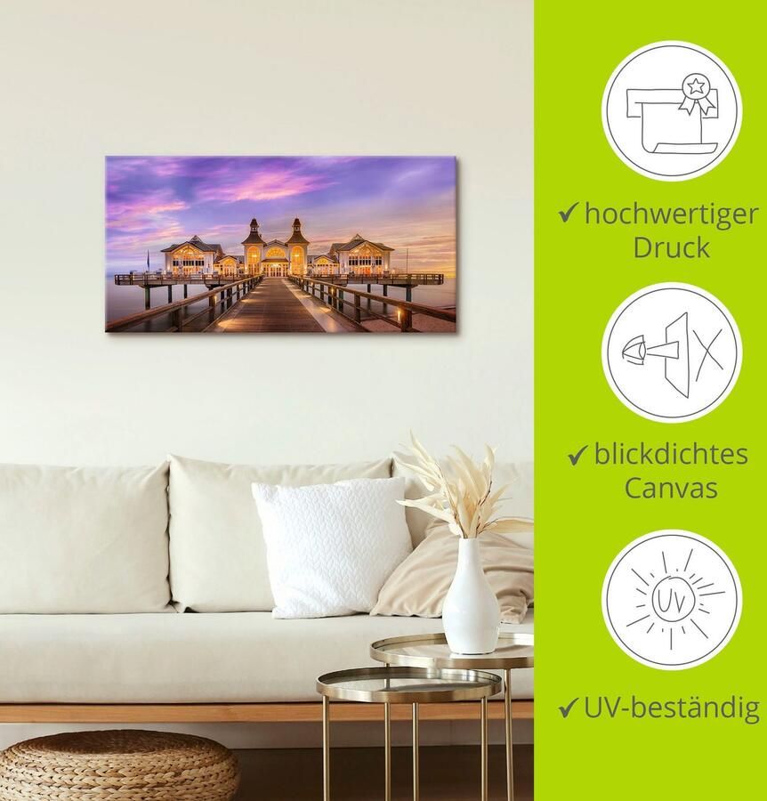 Artland Artprint Rügen pier in Sellin als artprint van aluminium artprint op linnen muursticker of poster in verschillende maten - Foto 3