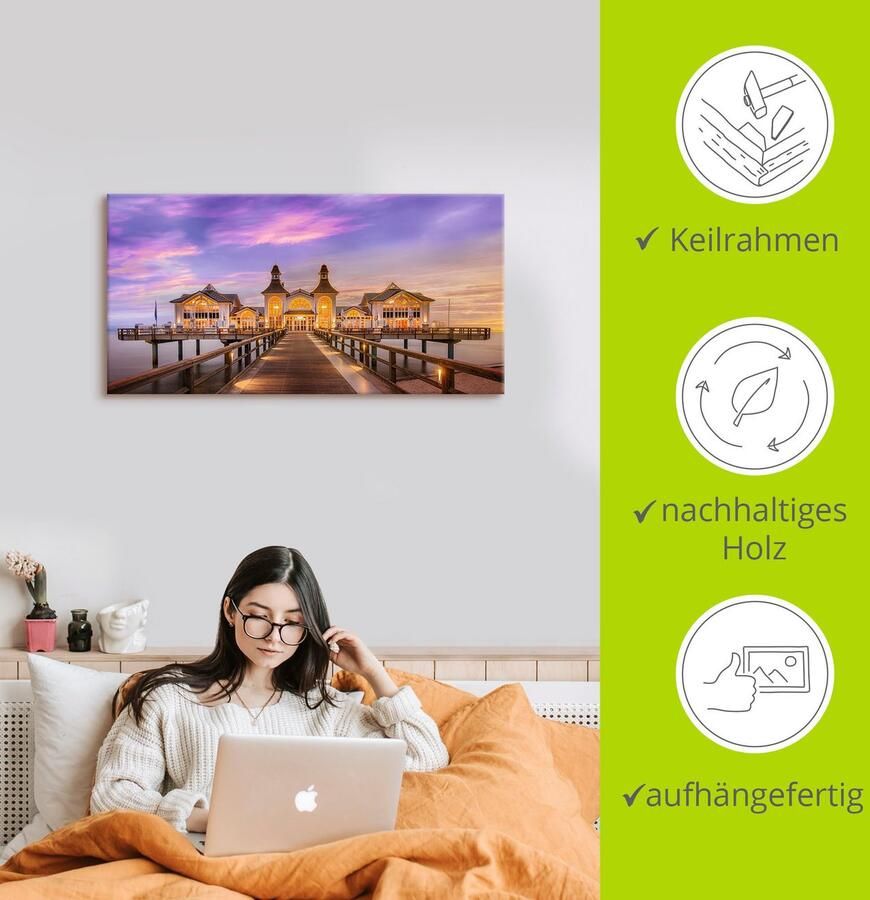Artland Artprint Rügen pier in Sellin als artprint van aluminium artprint op linnen muursticker of poster in verschillende maten - Foto 2