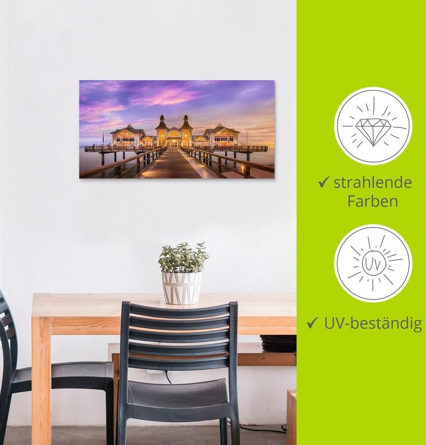 Artland Artprint Rügen pier in Sellin als artprint van aluminium artprint op linnen muursticker of poster in verschillende maten - Foto 3