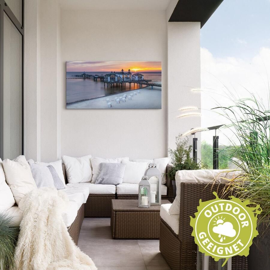 Artland Artprint RÜGEN-pier in Sellin zonsopgang als artprint van aluminium artprint voor buiten artprint op linnen in verschillende maten