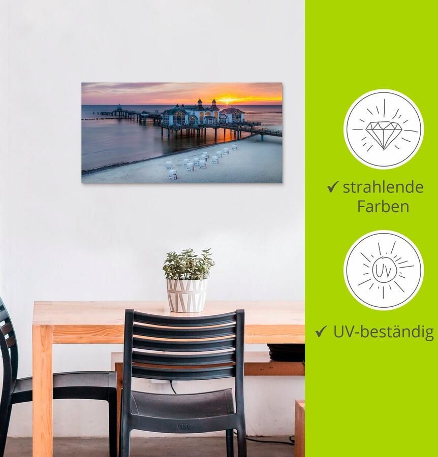 Artland Artprint RÜGEN-pier in Sellin zonsopgang als artprint van aluminium artprint voor buiten artprint op linnen in verschillende maten - Foto 3