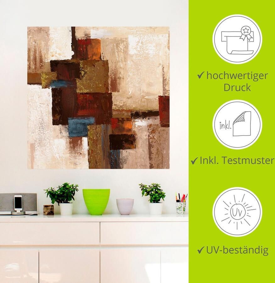 Artland Artprint Ruiten abstract I als artprint op linnen muursticker in verschillende maten - Foto 4