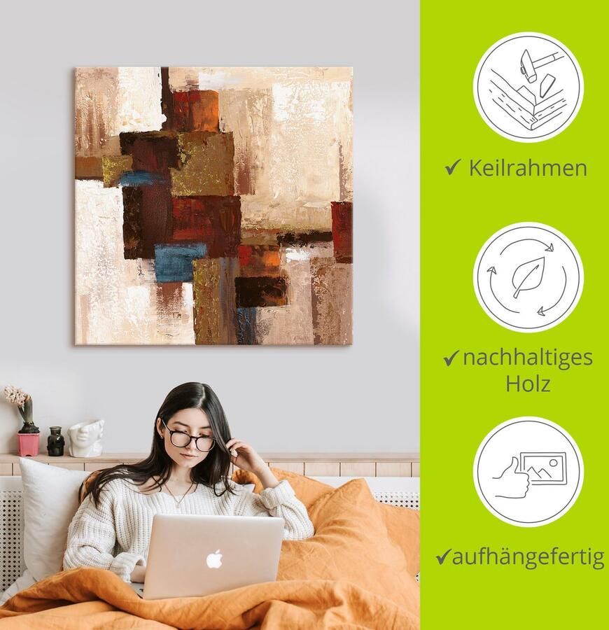 Artland Artprint Ruiten abstract I als artprint op linnen muursticker in verschillende maten - Foto 3