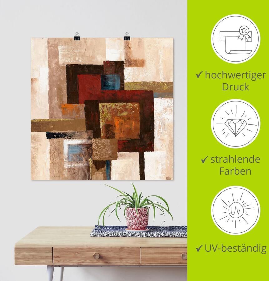 Artland Artprint Ruiten abstract II als artprint op linnen poster in verschillende formaten maten - Foto 5