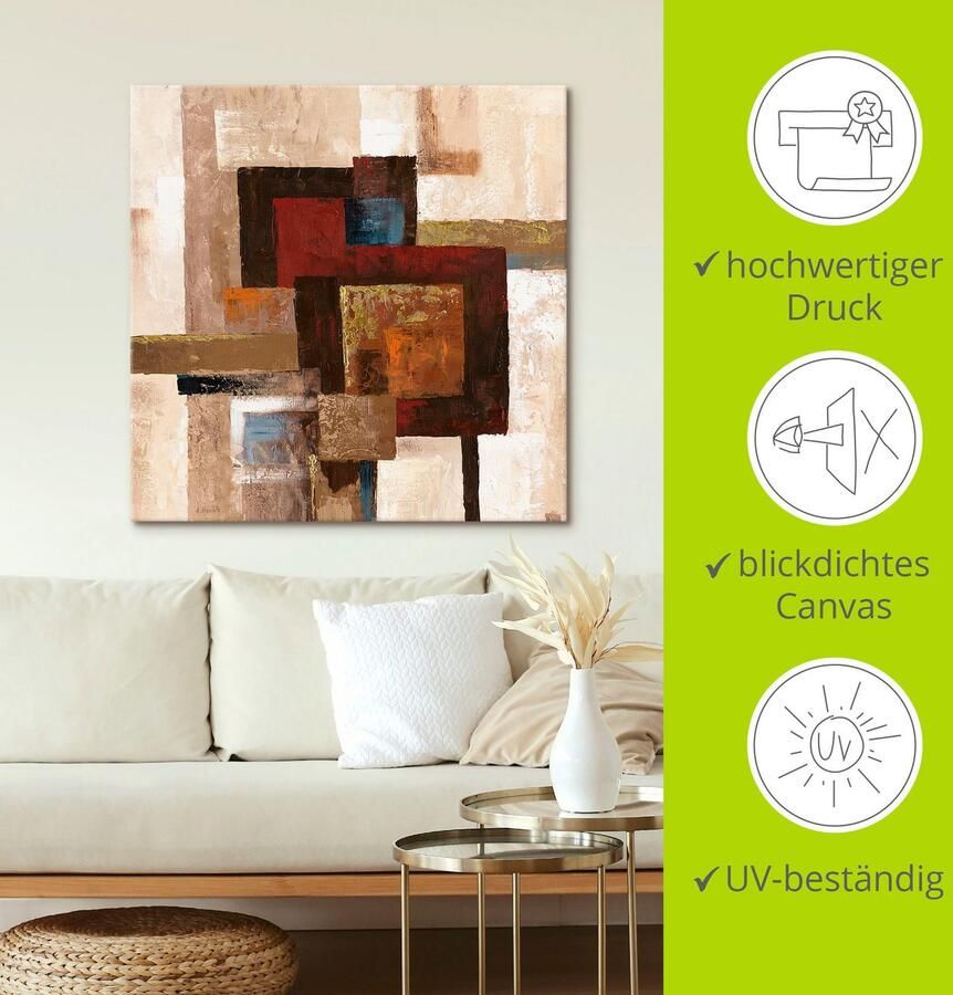 Artland Artprint Ruiten abstract II als artprint op linnen poster in verschillende formaten maten - Foto 4