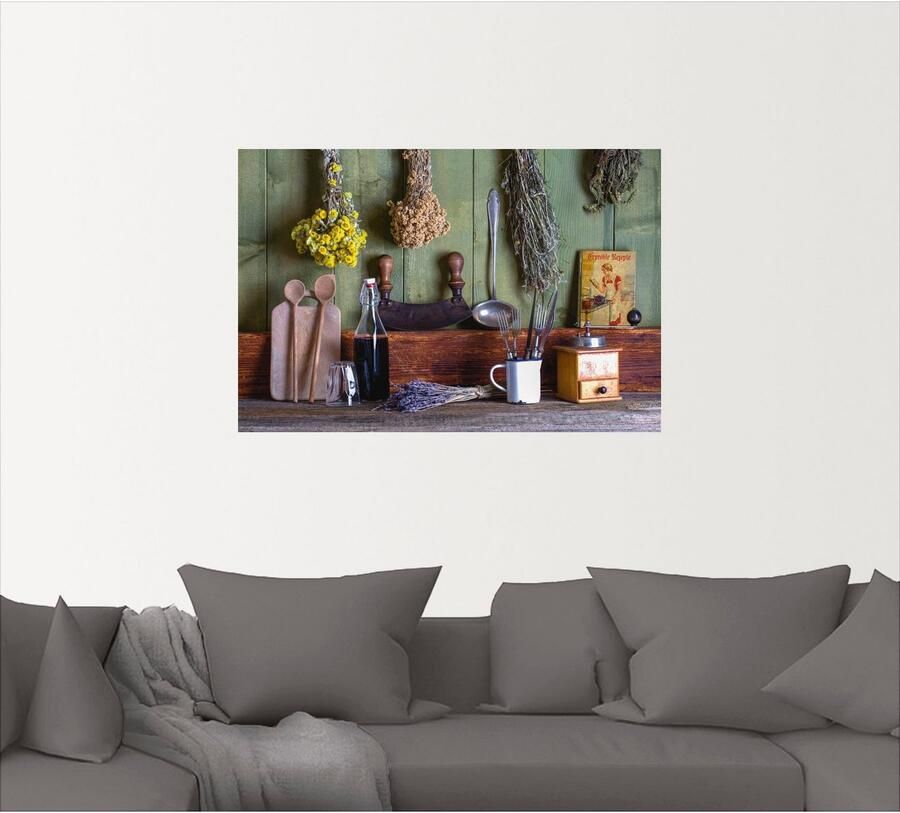 Artland Artprint Rustieke keukenscene als artprint van aluminium artprint voor buiten artprint op linnen poster muursticker - Foto 3