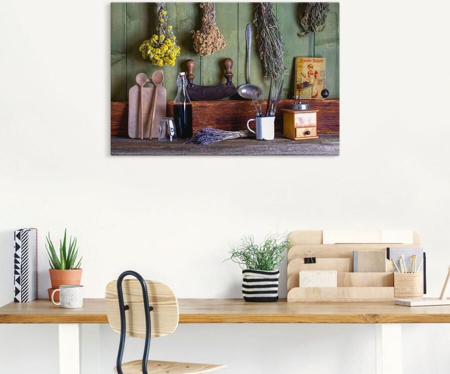 Artland Artprint Rustieke keukenscene als artprint van aluminium artprint voor buiten artprint op linnen poster muursticker - Foto 5