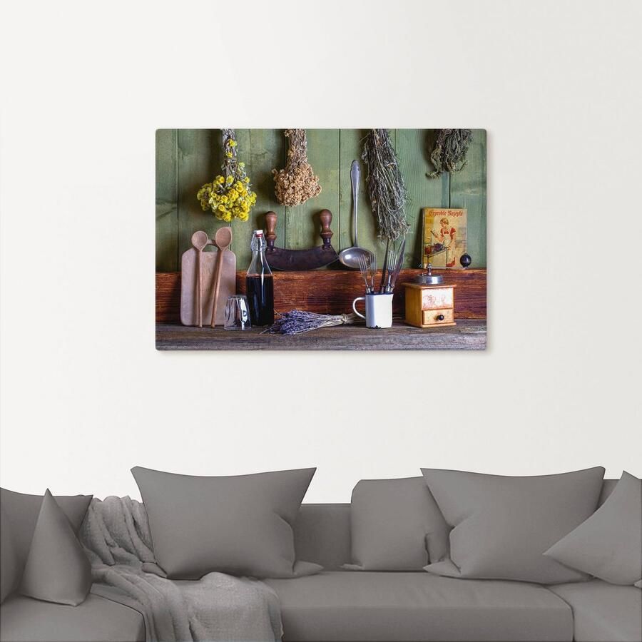Artland Artprint Rustieke keukenscene als artprint van aluminium artprint voor buiten artprint op linnen poster muursticker