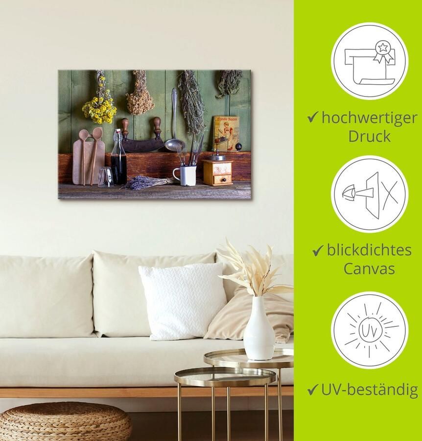 Artland Artprint Rustieke keukenscene als artprint van aluminium artprint voor buiten artprint op linnen poster muursticker - Foto 3