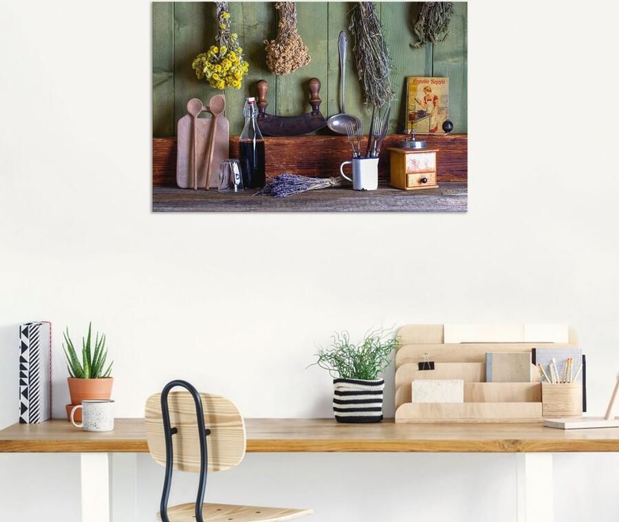 Artland Artprint Rustieke keukenscene als artprint van aluminium artprint voor buiten artprint op linnen poster muursticker - Foto 6