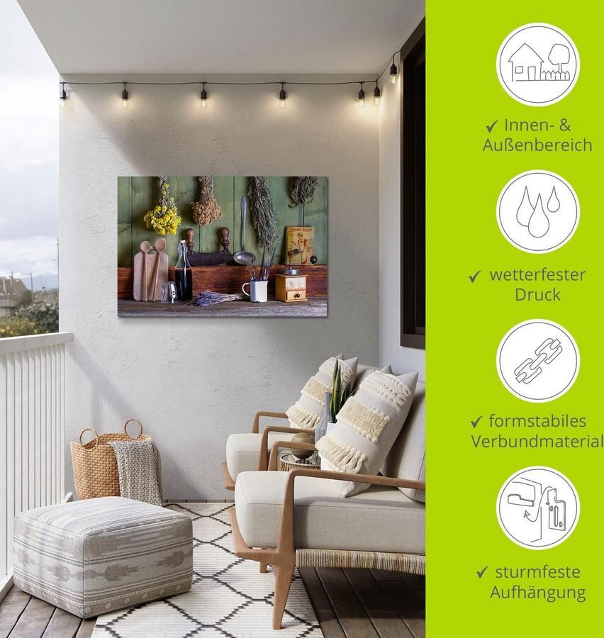 Artland Artprint Rustieke keukenscene als artprint van aluminium artprint voor buiten artprint op linnen poster muursticker - Foto 5