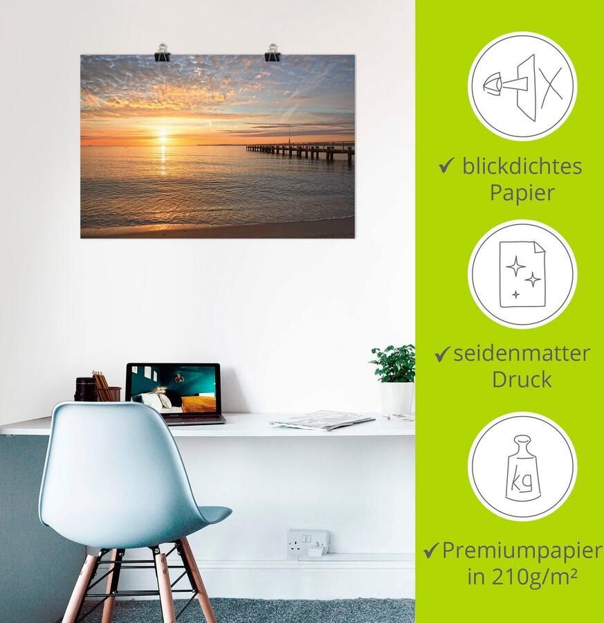 Artland Artprint s Morgens vroeg aan de Oostzee als artprint van aluminium artprint voor buiten artprint op linnen poster muursticker - Foto 3