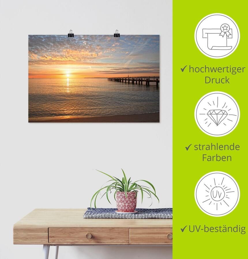 Artland Artprint s Morgens vroeg aan de Oostzee als artprint van aluminium artprint voor buiten artprint op linnen poster muursticker - Foto 4