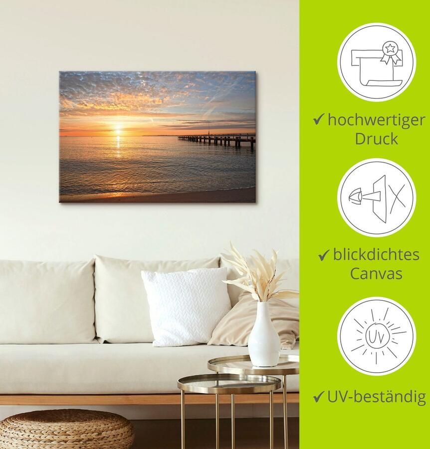 Artland Artprint s Morgens vroeg aan de Oostzee als artprint van aluminium artprint voor buiten artprint op linnen poster muursticker - Foto 2