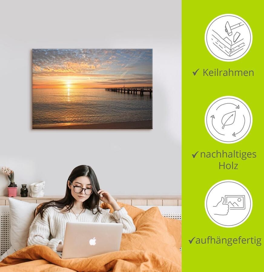 Artland Artprint s Morgens vroeg aan de Oostzee als artprint van aluminium artprint voor buiten artprint op linnen poster muursticker