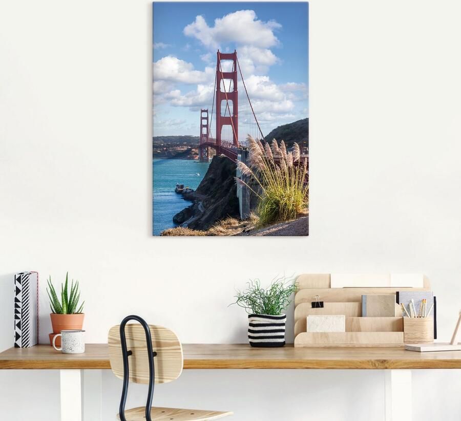 Artland Artprint San Francisco Golden Gate Bridge als artprint op linnen in verschillende maten - Foto 4