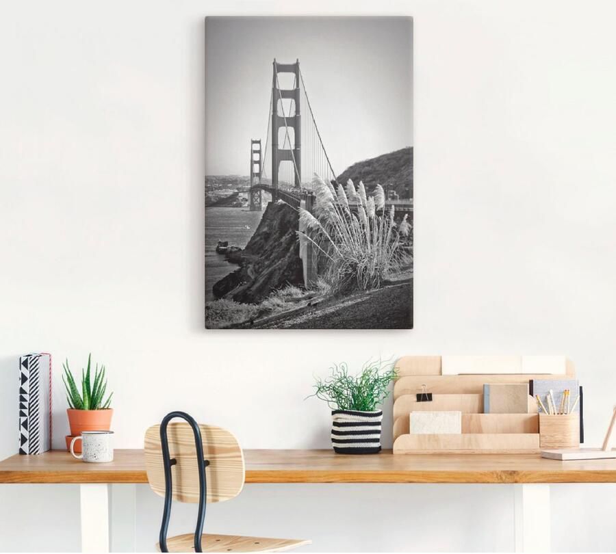 Artland Artprint San Francisco Golden Gate Bridge als artprint op linnen poster in verschillende formaten maten - Foto 3