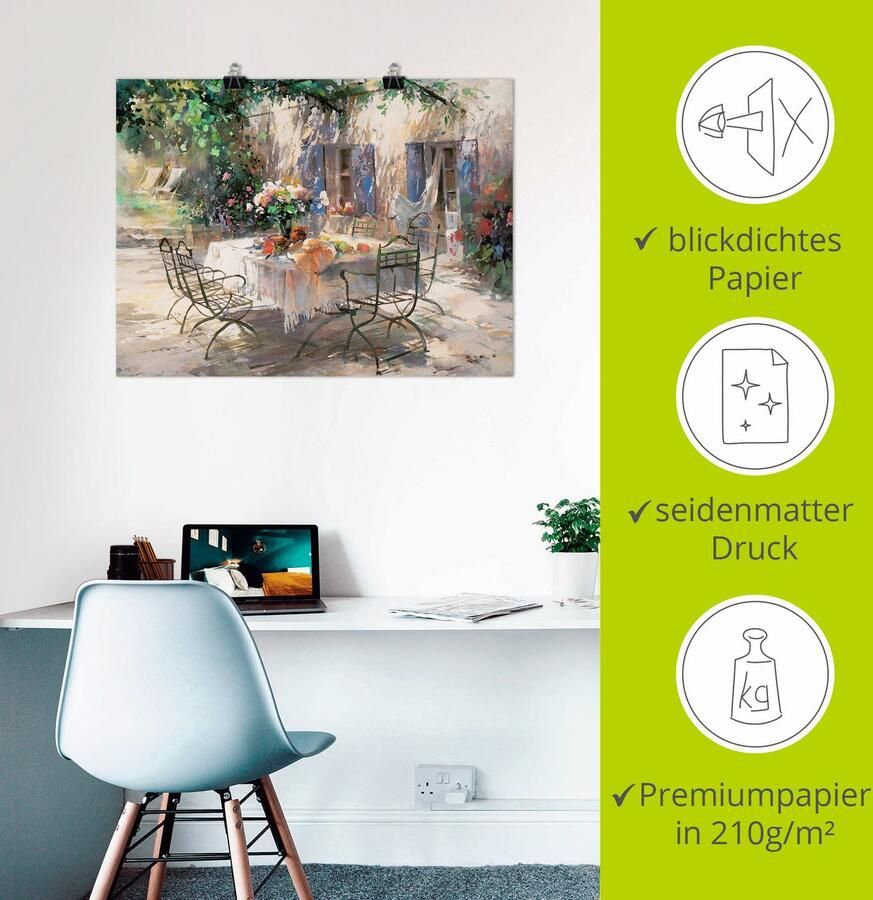 Artland Artprint Schaduw tuin als artprint op linnen poster muursticker in verschillende maten - Foto 2