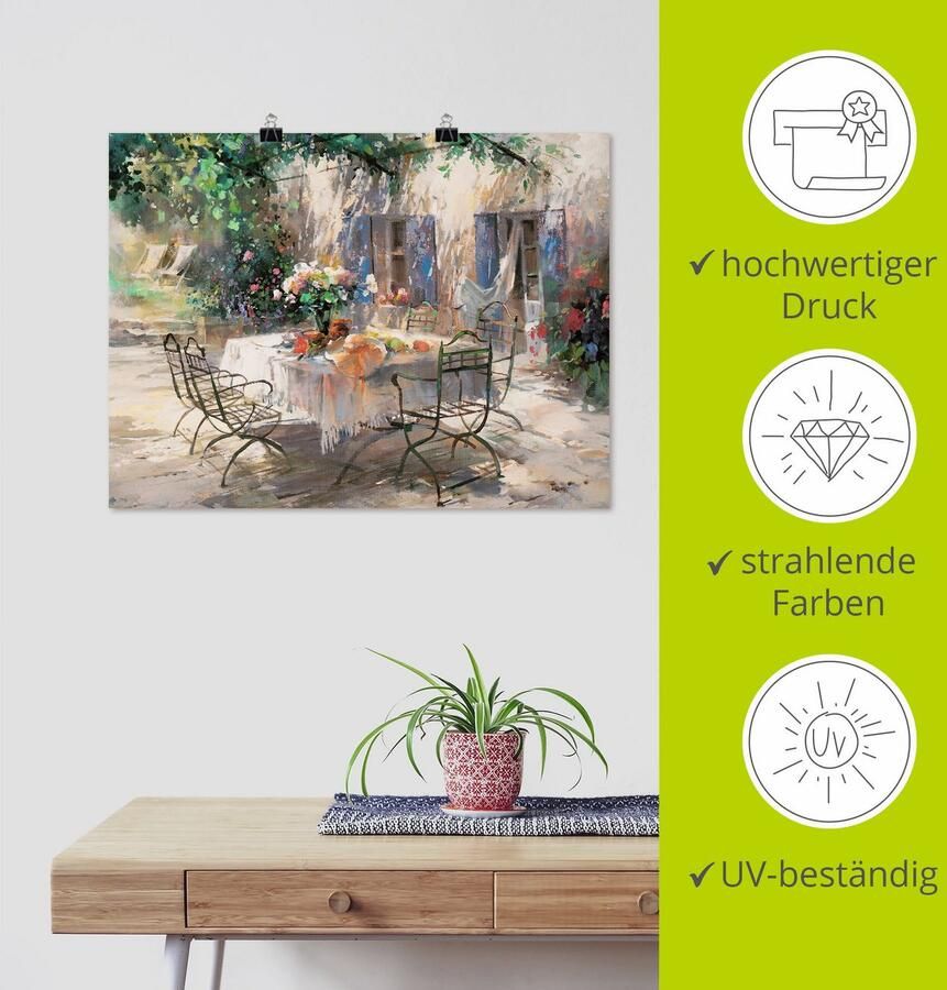 Artland Artprint Schaduw tuin als artprint op linnen poster muursticker in verschillende maten - Foto 3