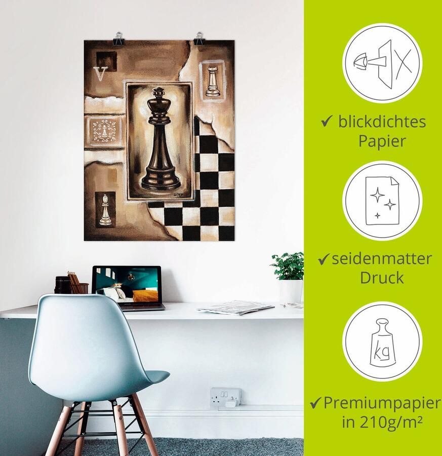 Artland Artprint Schaken koning als poster muursticker in verschillende maten - Foto 2