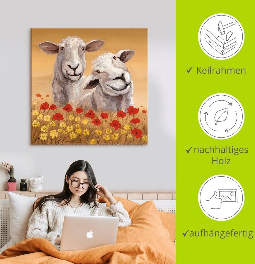 Artland Artprint Schapen als artprint van aluminium artprint voor buiten artprint op linnen poster in verschillende maten. maten - Foto 3