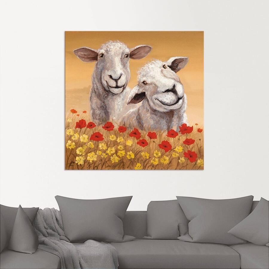 Artland Artprint Schapen als artprint van aluminium artprint voor buiten artprint op linnen poster in verschillende maten. maten