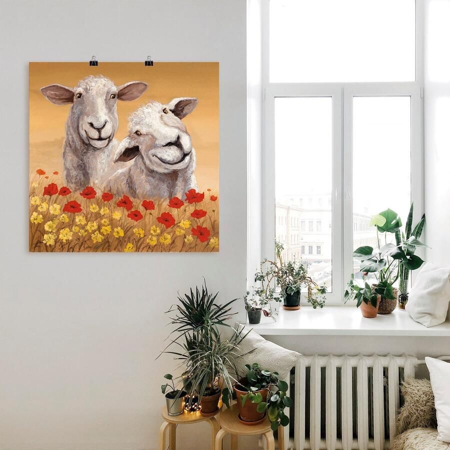 Artland Artprint Schapen als artprint van aluminium artprint voor buiten artprint op linnen poster in verschillende maten. maten