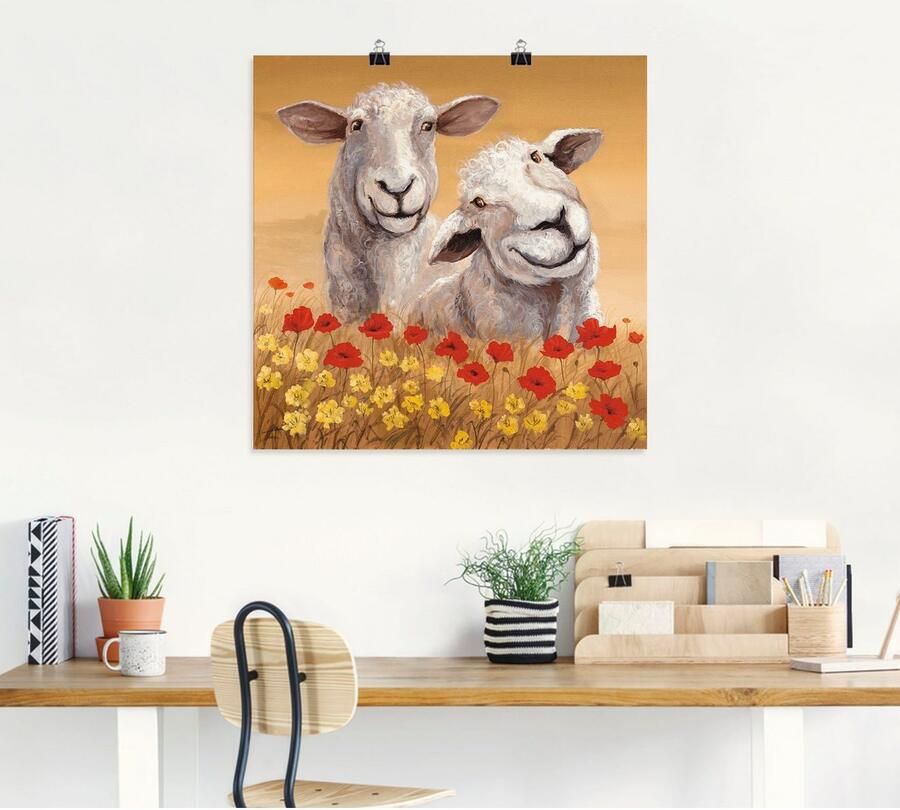 Artland Artprint Schapen als artprint van aluminium artprint voor buiten artprint op linnen poster in verschillende maten. maten - Foto 4