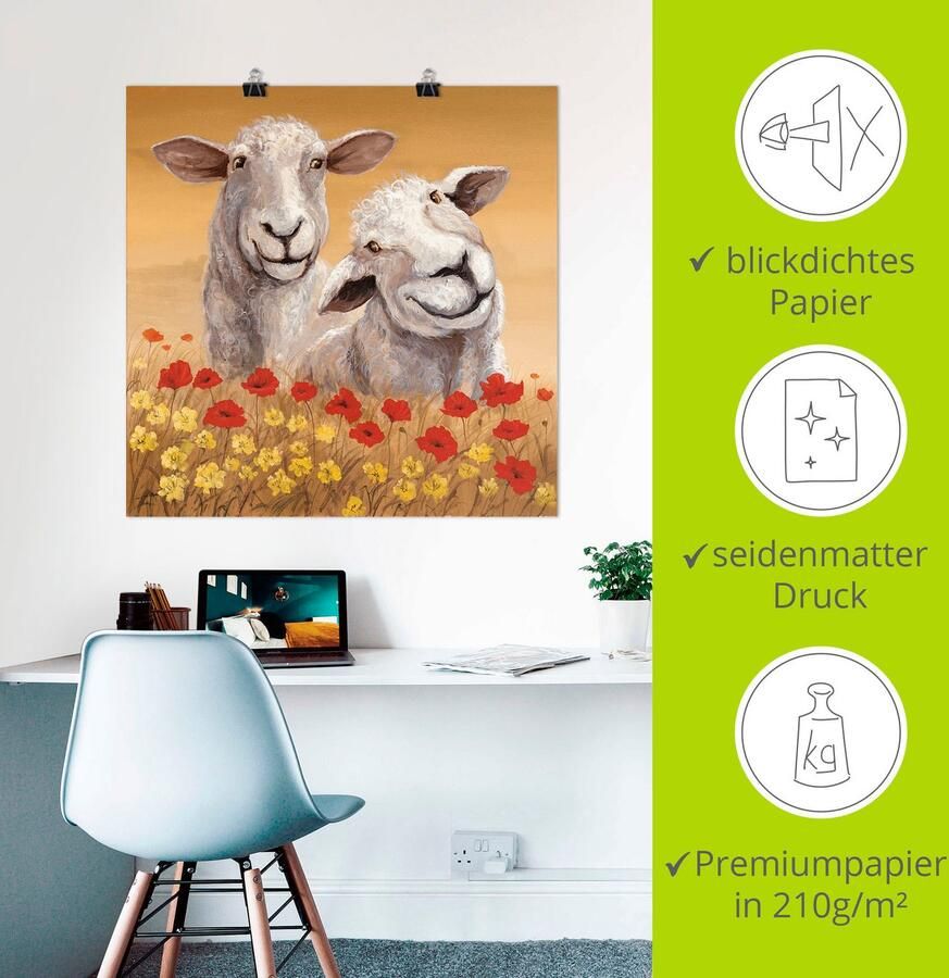 Artland Artprint Schapen als artprint van aluminium artprint voor buiten artprint op linnen poster in verschillende maten. maten - Foto 2